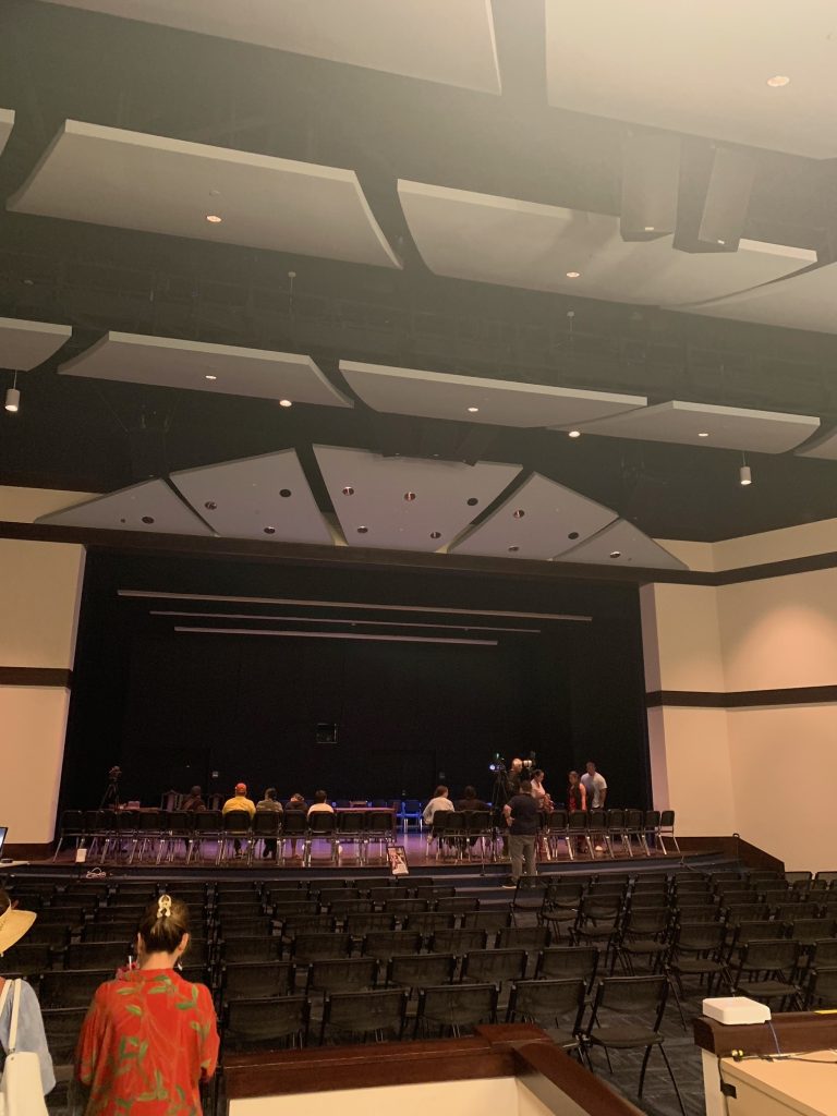 Photo of the inside of the Kamehameha High School Chapel facing the main stage.